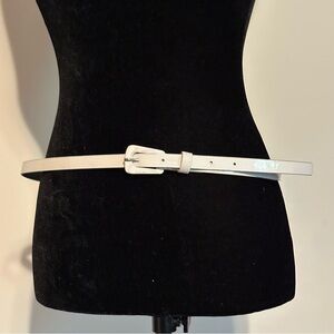 Elegant White Patent Leather Belt